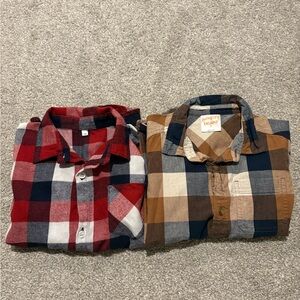 Plaid boys long sleeve shirts
